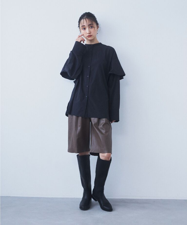 THE SHOP TK「【＠BAILA掲載】合皮ハーフパンツ」|その他|