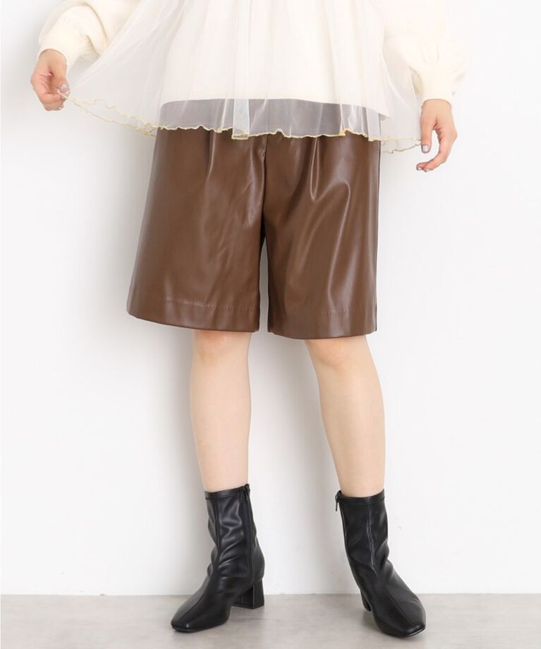 THE SHOP TK「【＠BAILA掲載】合皮ハーフパンツ」|その他|