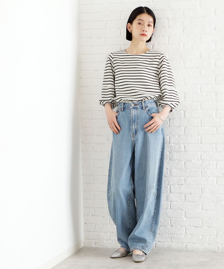 THE SHOP TK「麻調ランタン袖ブラウス【洗える】」|シャツ・ブラウス|