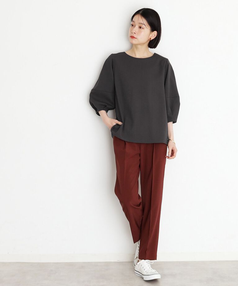 THE SHOP TK「麻調ランタン袖ブラウス【洗える】」|シャツ・ブラウス|