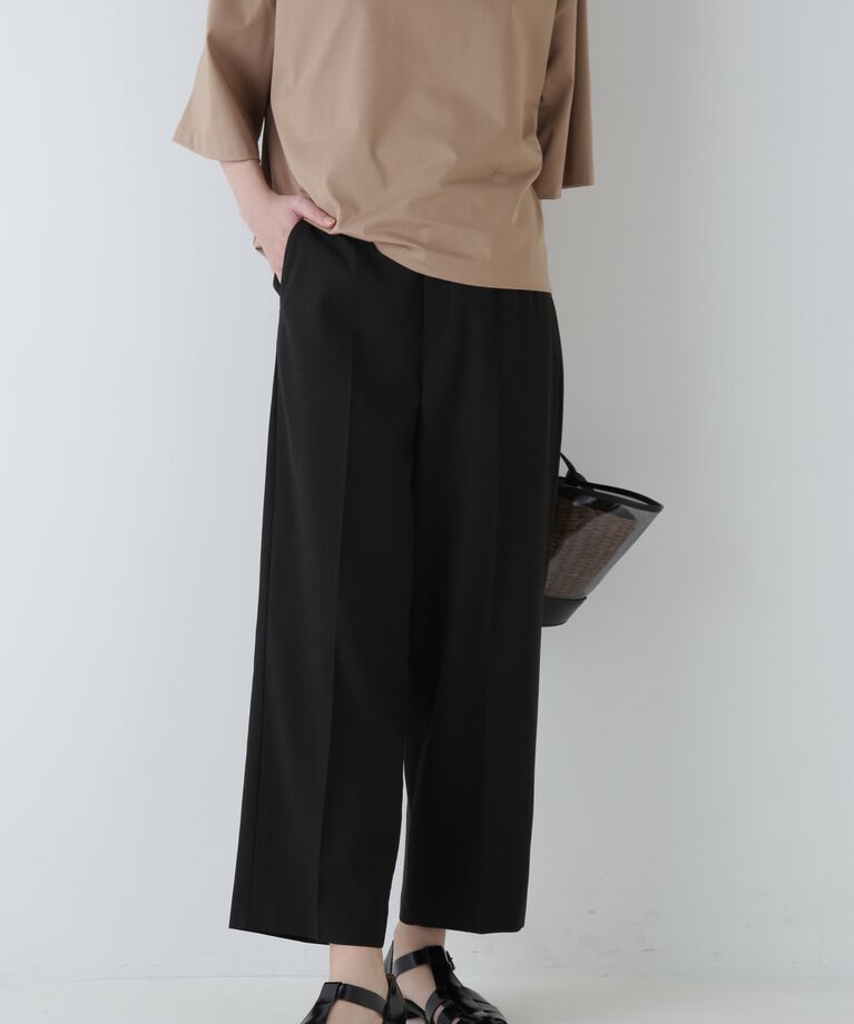  「◆センタープレスストレートパンツ」|その他|ブラック
