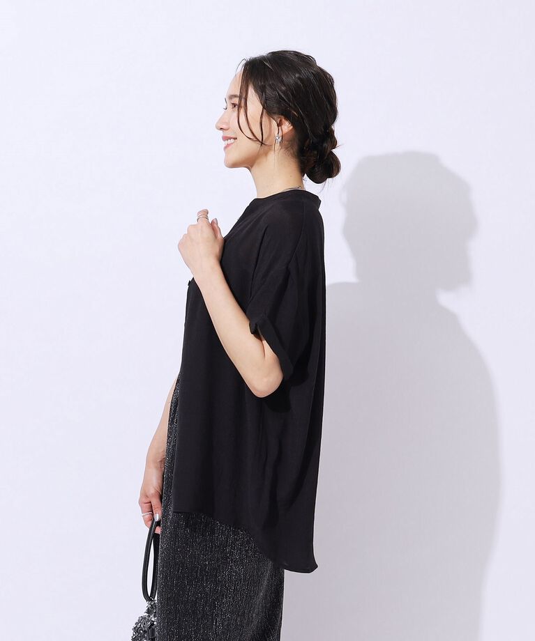 SHOO･LA･RUE「程よいルーズ感が大人見え シアースラブ前開きシャツ」|シャツ・ブラウス|