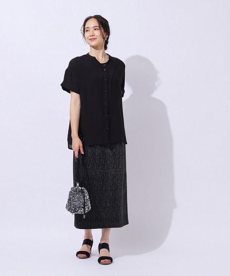 SHOO･LA･RUE「程よいルーズ感が大人見え シアースラブ前開きシャツ」|シャツ・ブラウス|