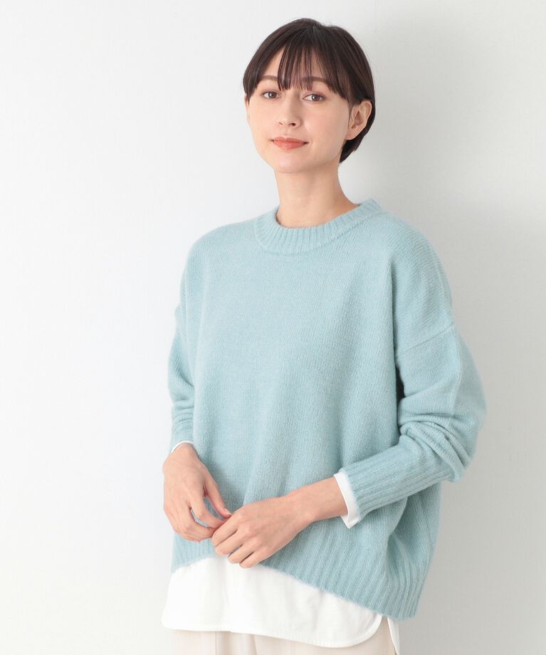 Dessin「【洗える】ショート丈ワイドクルーネックニット（XS～L）」|ニット・セーター|