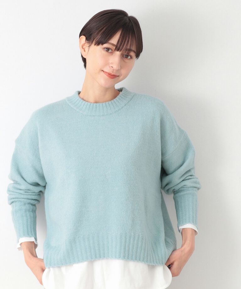 Dessin「【洗える】ショート丈ワイドクルーネックニット（XS～L）」|ニット・セーター|