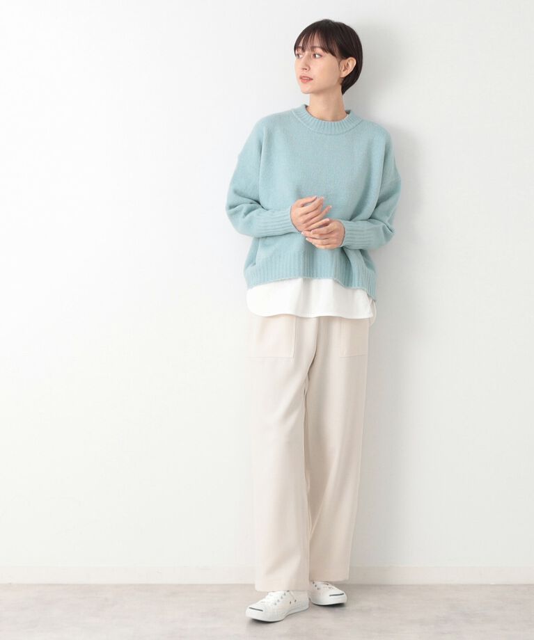 Dessin「【洗える】ショート丈ワイドクルーネックニット（XS～L）」|ニット・セーター|