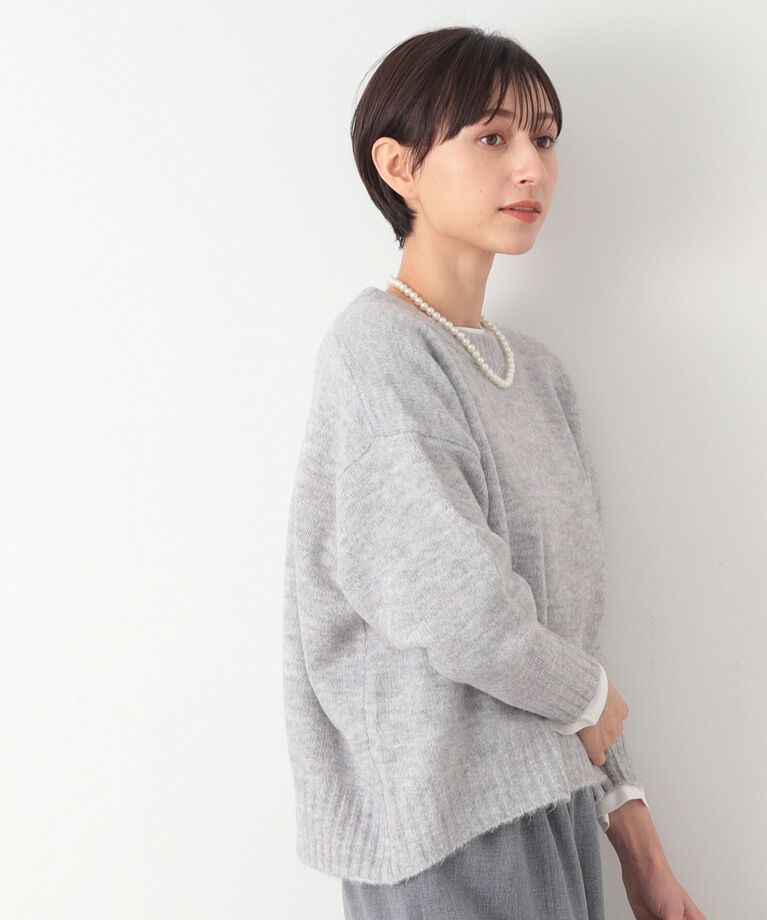 Dessin「【洗える】ショート丈ワイドクルーネックニット（XS～L）」|ニット・セーター|