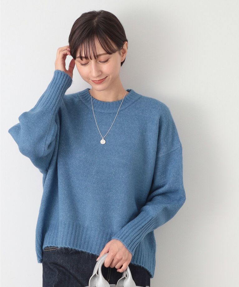 Dessin「【洗える】ショート丈ワイドクルーネックニット（XS～L）」|ニット・セーター|ﾌﾞﾙｰ(092)