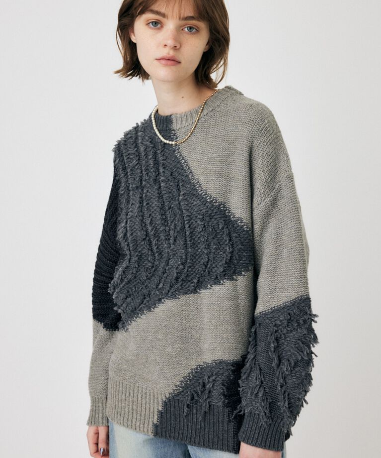 MOUSSY「PATCH DESIGN ニット」|ニット・セーター|