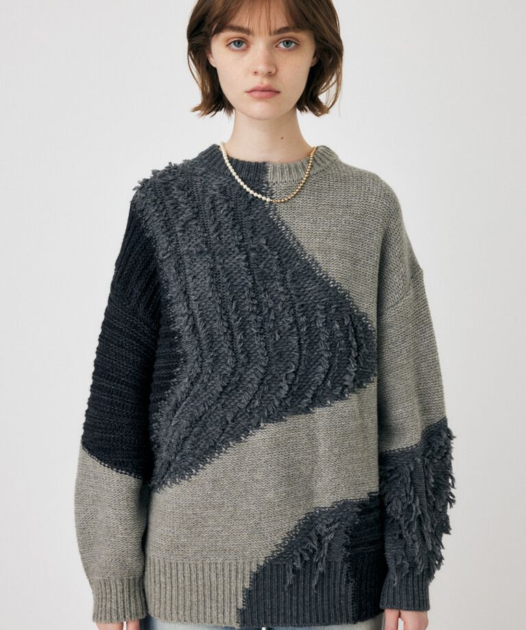 MOUSSY「PATCH DESIGN ニット」|ニット・セーター|