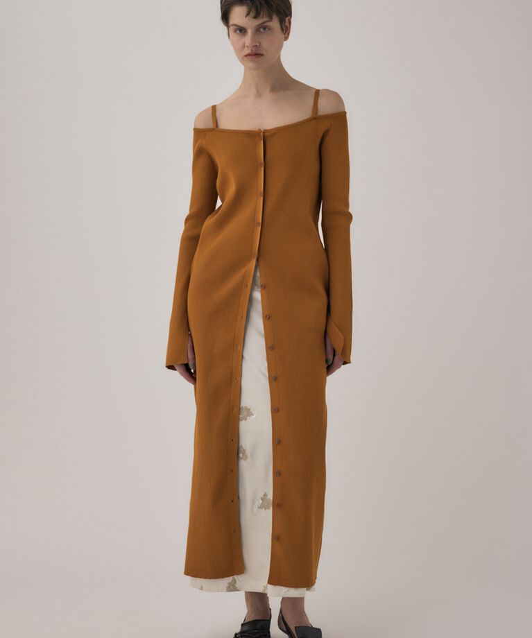 MOUSSY「ﾘｻｲｸﾙﾎﾟﾘｴｽﾃﾙ使用 経年劣化の少ないﾘﾌﾞﾆｯﾄ ｵﾌｼｮ  」|ワンピース|ORG