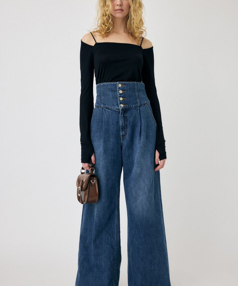MOUSSY「CORSET DESIGN BAGGY」|デニム|
