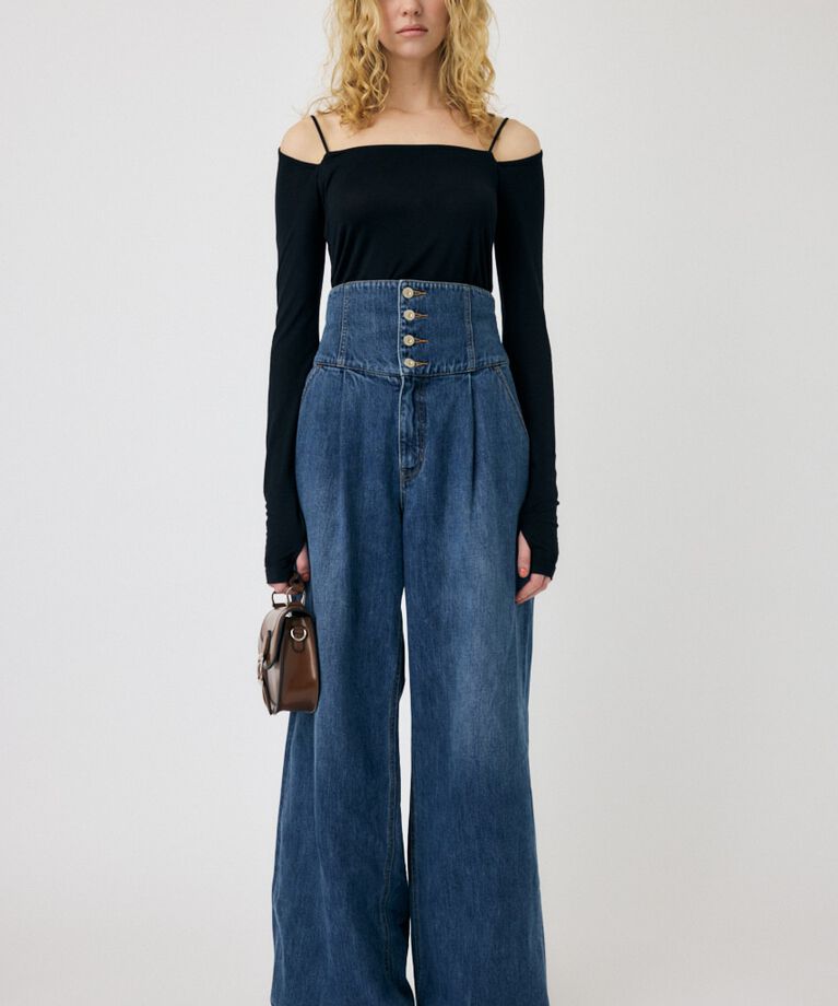 MOUSSY「CORSET DESIGN BAGGY」|デニム|