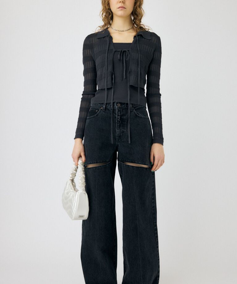 MOUSSY「KNIT キャミ & RIBBON シャツセット」|シャツ・ブラウス|
