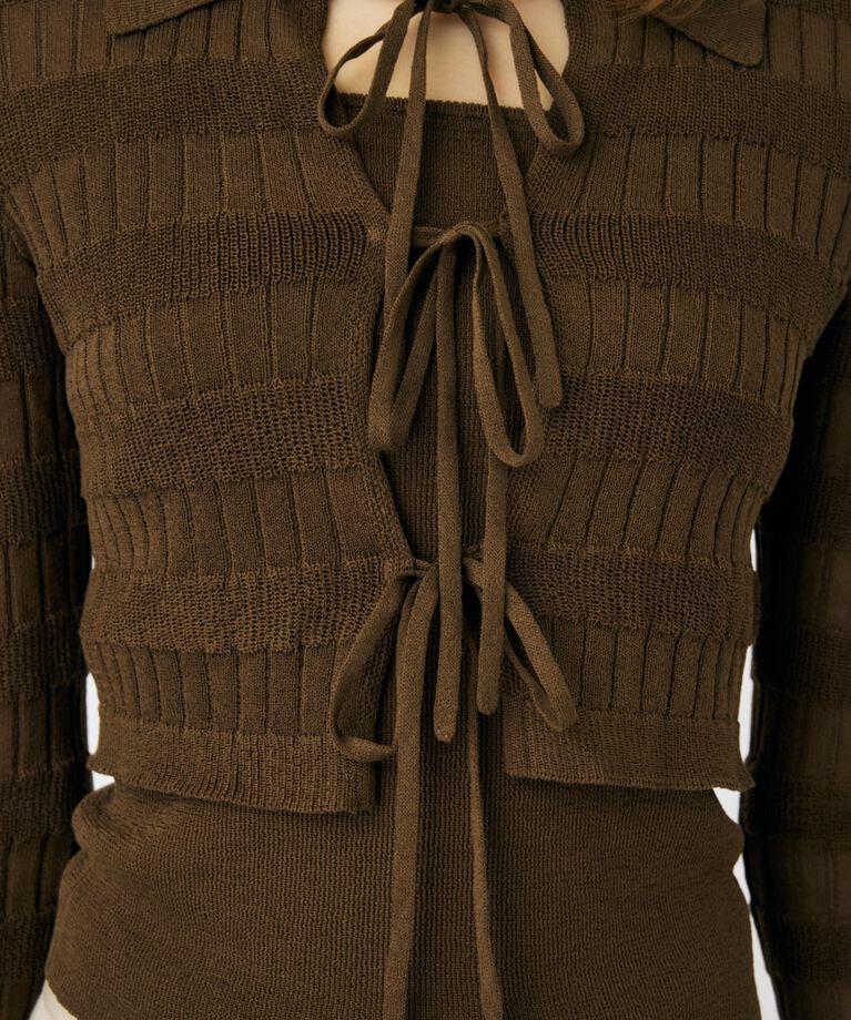 MOUSSY「KNIT キャミ & RIBBON シャツセット」|シャツ・ブラウス|