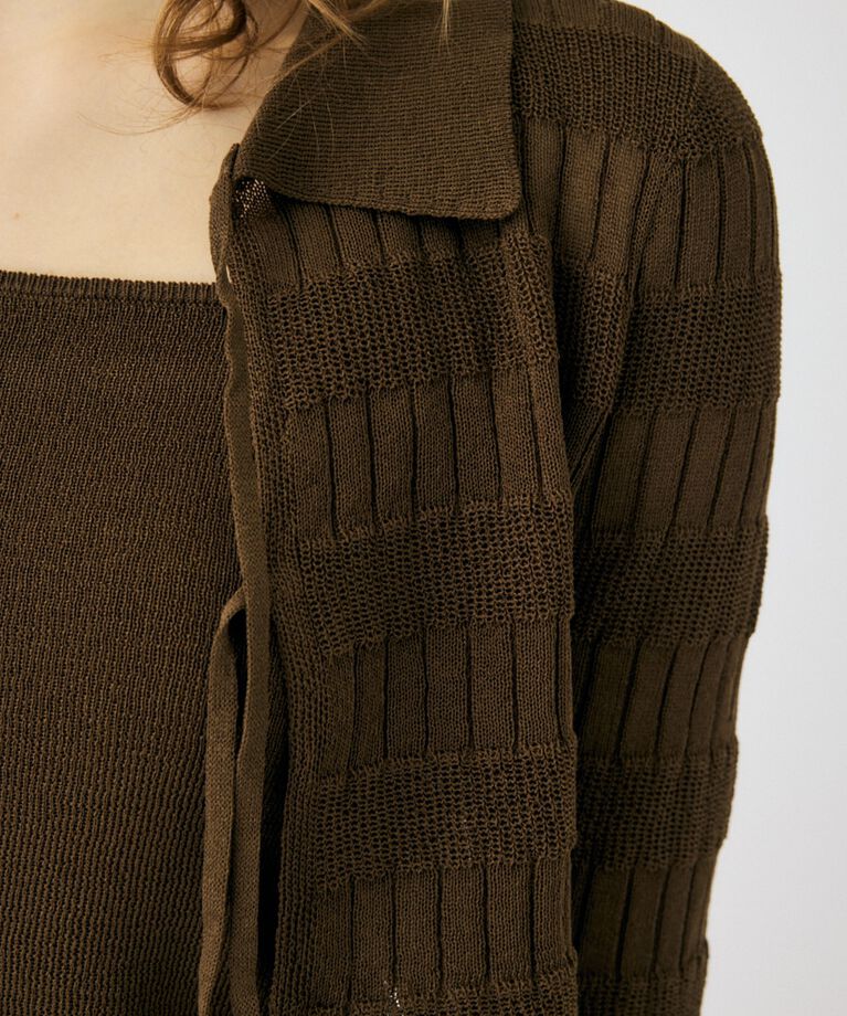 MOUSSY「KNIT キャミ & RIBBON シャツセット」|シャツ・ブラウス|