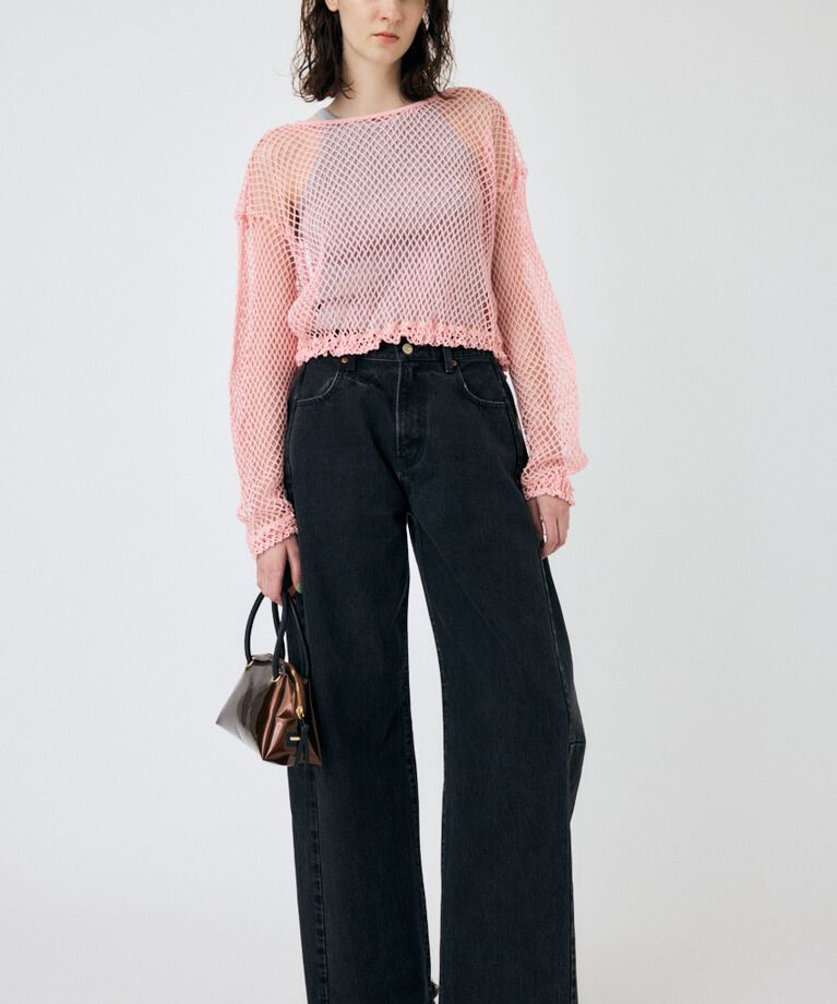 MOUSSY「REMAKE WIDE STRAIGHT」|デニム|BLK