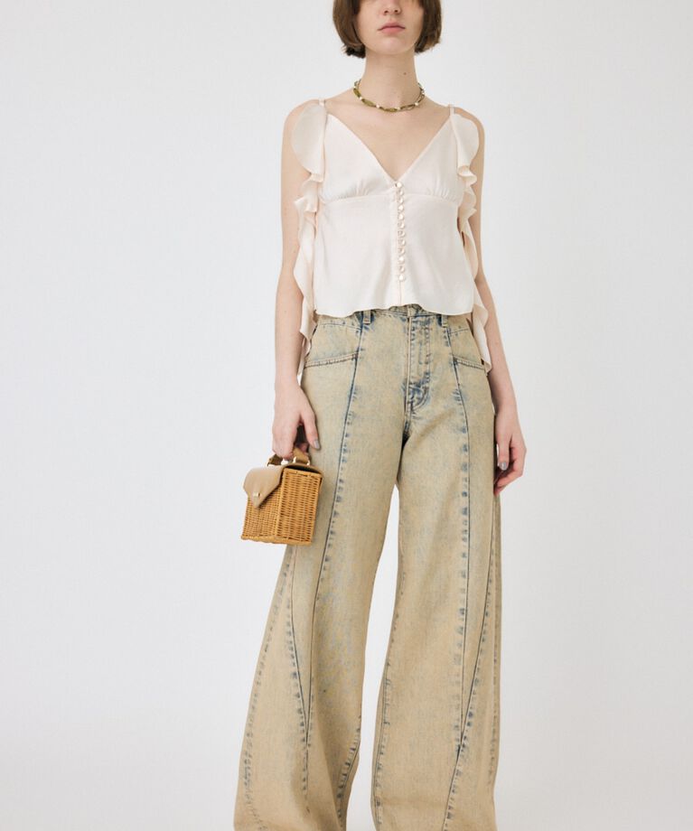 MOUSSY「FRILL STRAP SATIN キャミ」|キャミソール|
