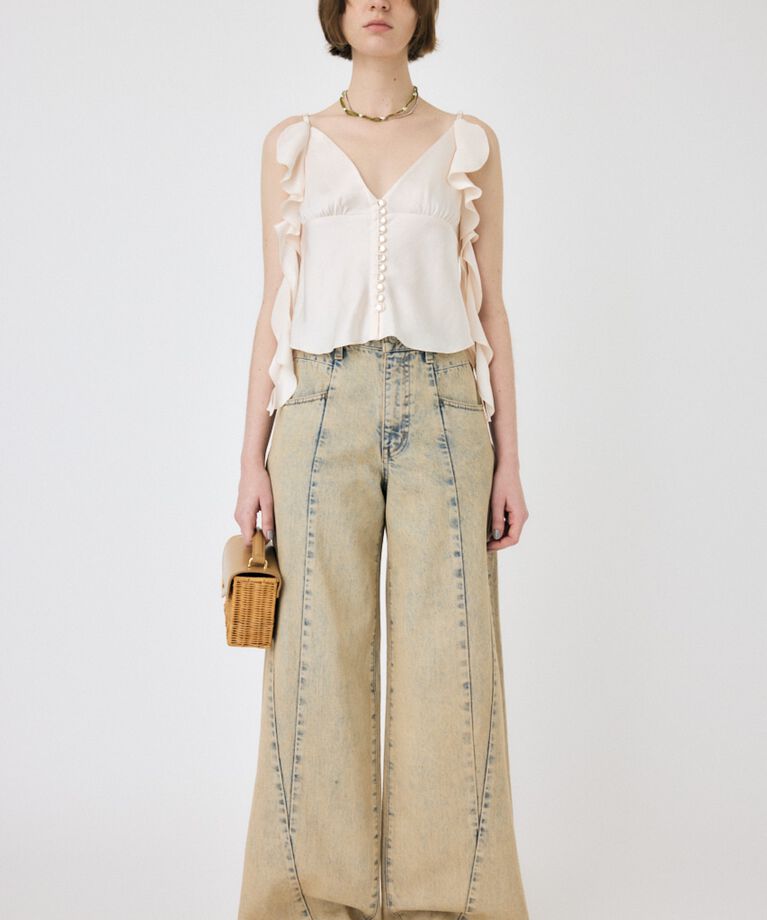 MOUSSY「FRILL STRAP SATIN キャミ」|キャミソール|