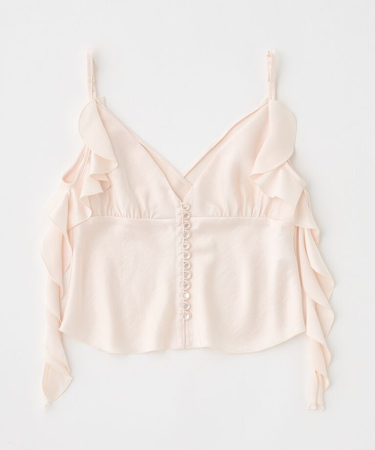 MOUSSY「FRILL STRAP SATIN キャミ」|キャミソール|