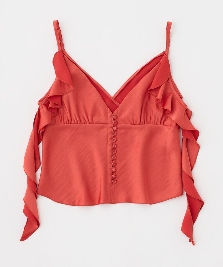 MOUSSY「FRILL STRAP SATIN キャミ」|キャミソール|