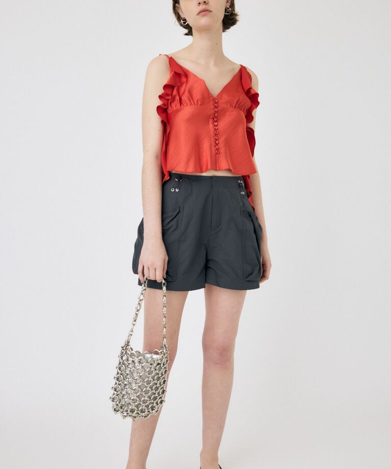MOUSSY「FRILL STRAP SATIN キャミ」|キャミソール|