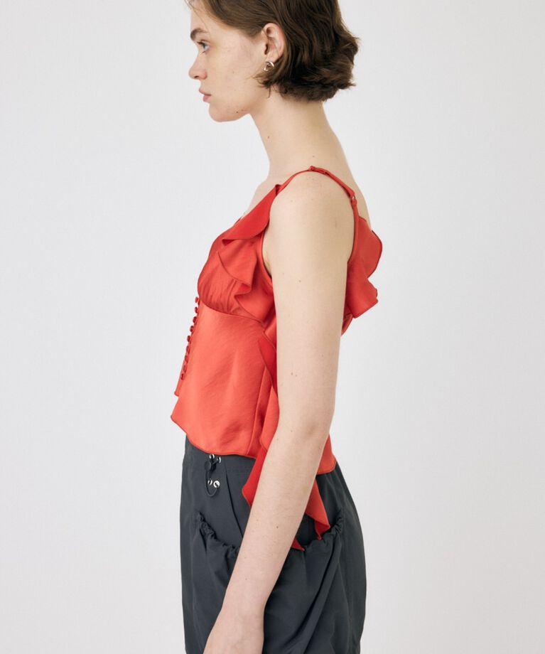 MOUSSY「FRILL STRAP SATIN キャミ」|キャミソール|