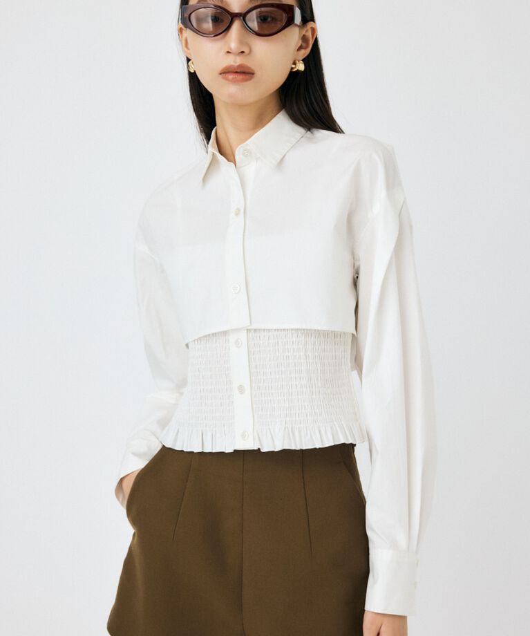 MOUSSY「CAMI & CROPPED シャツ」|その他|WHT
