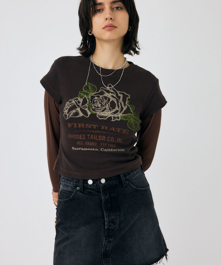 MOUSSY「VINTAGE LABEL Tシャツ」|Tシャツ・カットソー|BRN