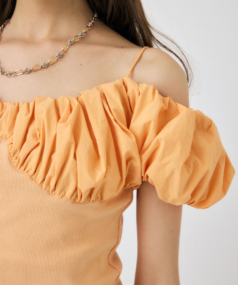 MOUSSY「VOLUME SLEEVE DOCKING トップス」|Tシャツ・カットソー|