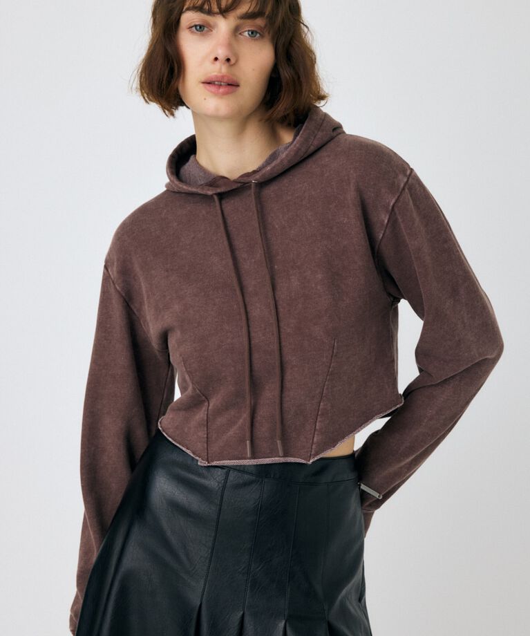 MOUSSY「GARMENT DYE CUT OFF フーディ」|パーカー|