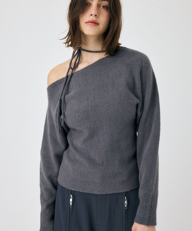 MOUSSY「ONE SHOULDER セーター」|ニット・セーター|C.GRY