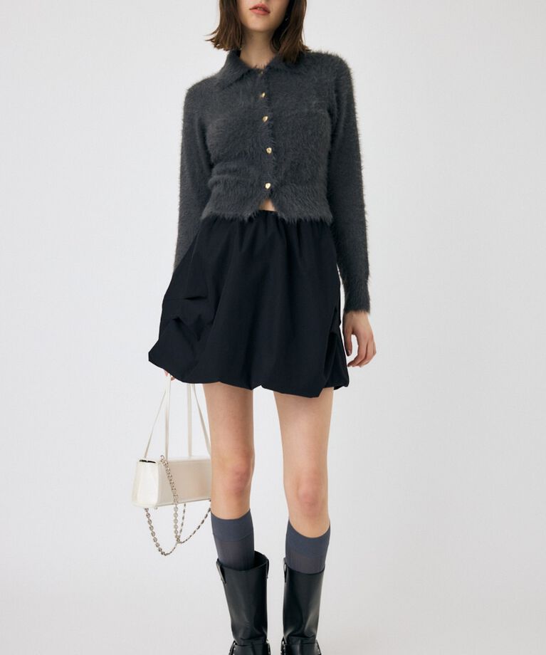 MOUSSY「HEART BUTTON フェザーカーディガン」|カーディガン|