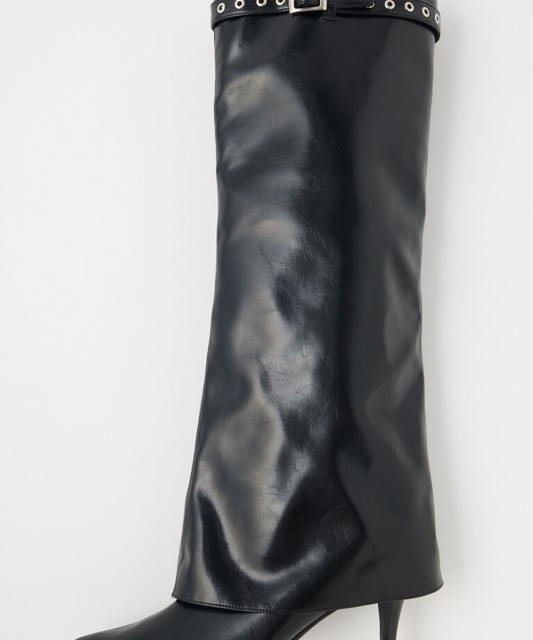 MOUSSY「WIDE COVER ロングブーツ」|その他|BLK