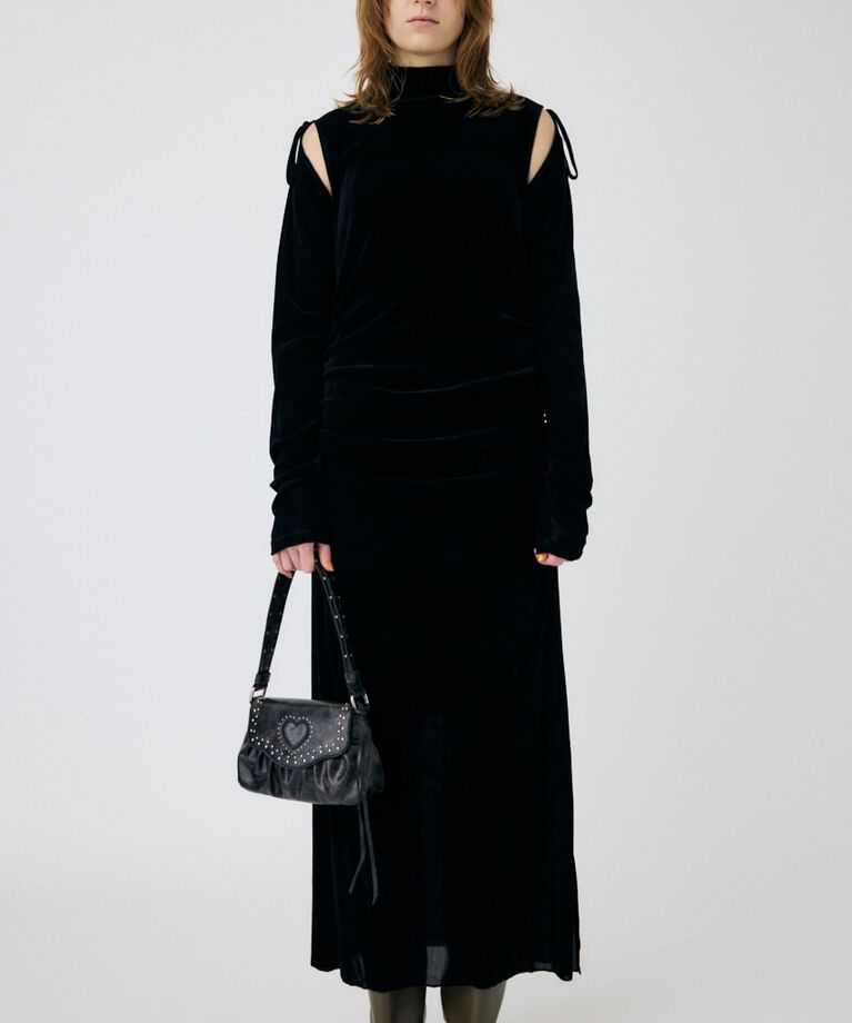 MOUSSY「VELVET GATHER ドレス」|ワンピース|