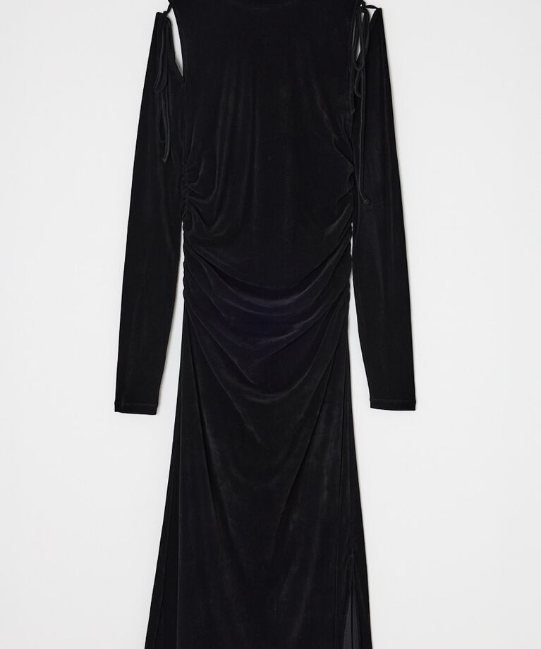 MOUSSY「VELVET GATHER ドレス」|ワンピース|