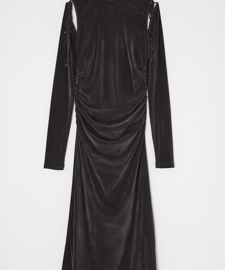 MOUSSY「VELVET GATHER ドレス」|ワンピース|