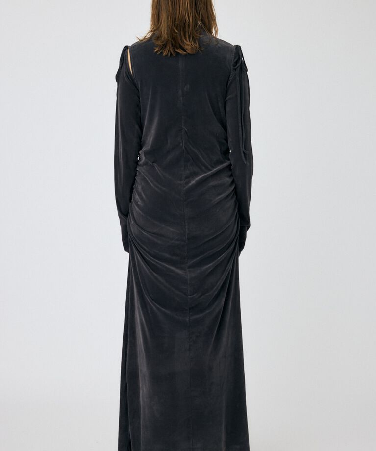 MOUSSY「VELVET GATHER ドレス」|ワンピース|