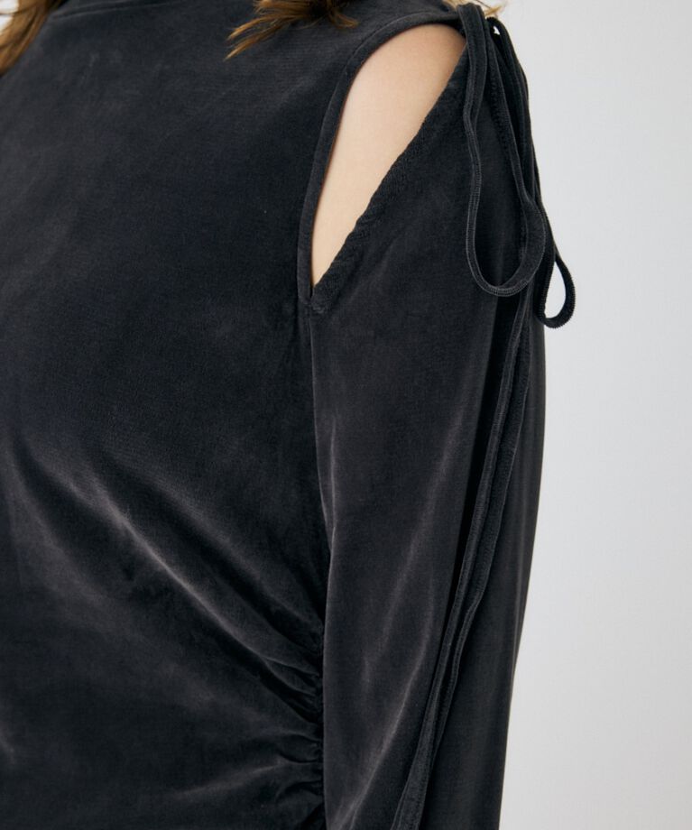 MOUSSY「VELVET GATHER ドレス」|ワンピース|