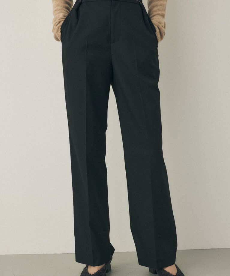 MOUSSY「ワイドパンツ　リサイクルポリエステル×レーヨン混」|その他|BLK
