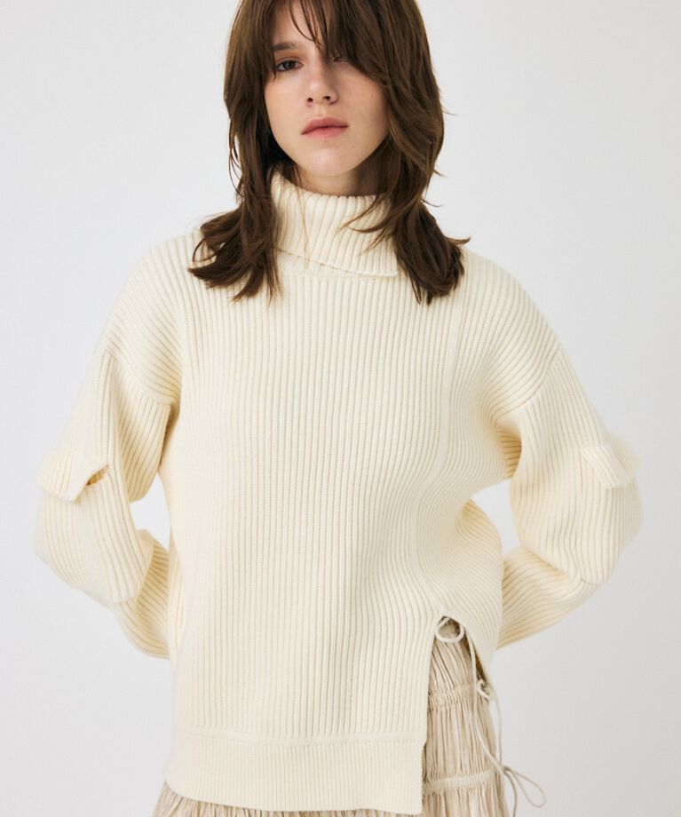 MOUSSY「SLIT ハイネックセーター」|ニット・セーター|