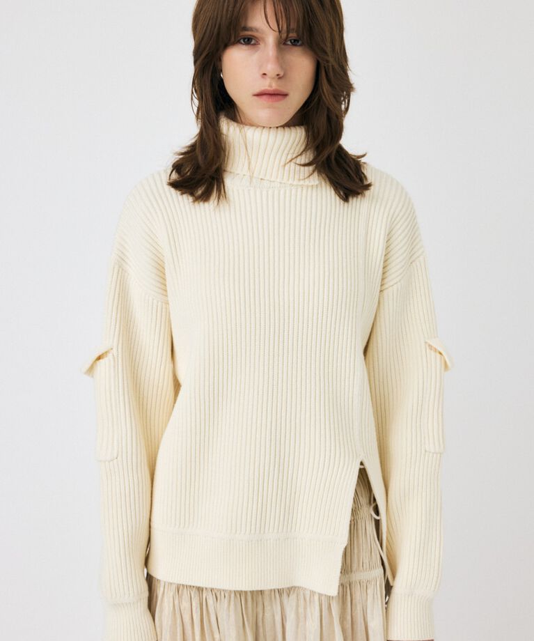 MOUSSY「SLIT ハイネックセーター」|ニット・セーター|