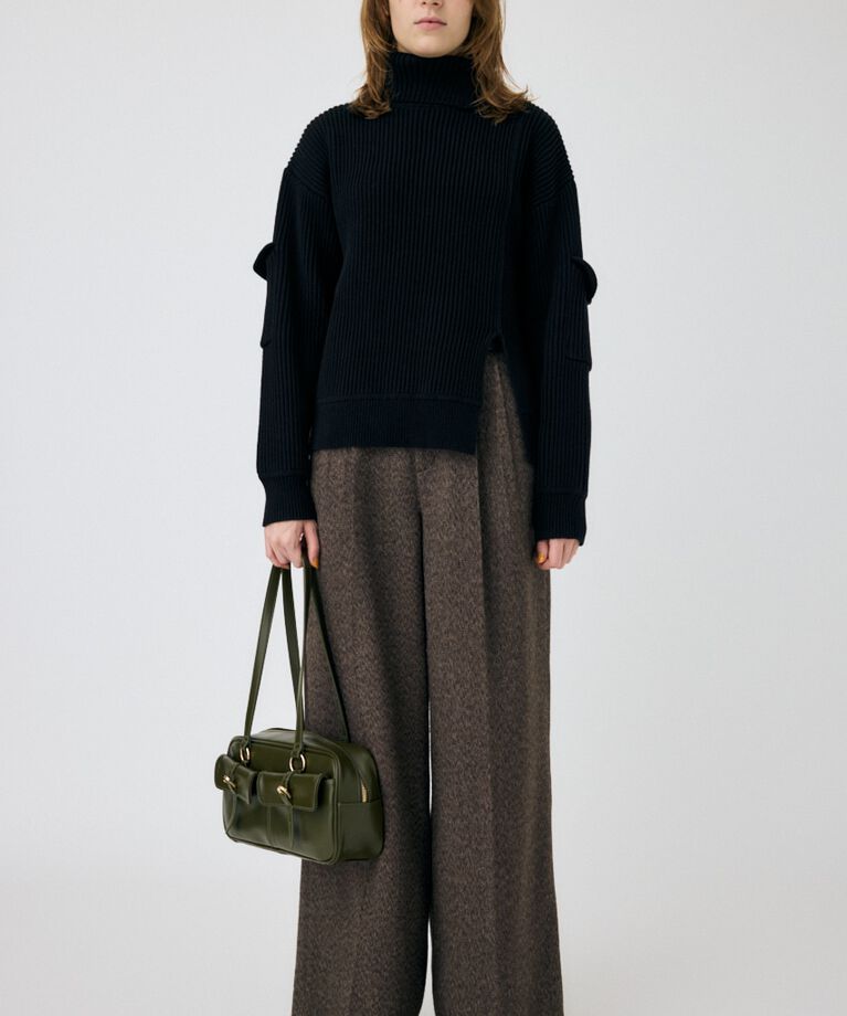 MOUSSY「SLIT ハイネックセーター」|ニット・セーター|