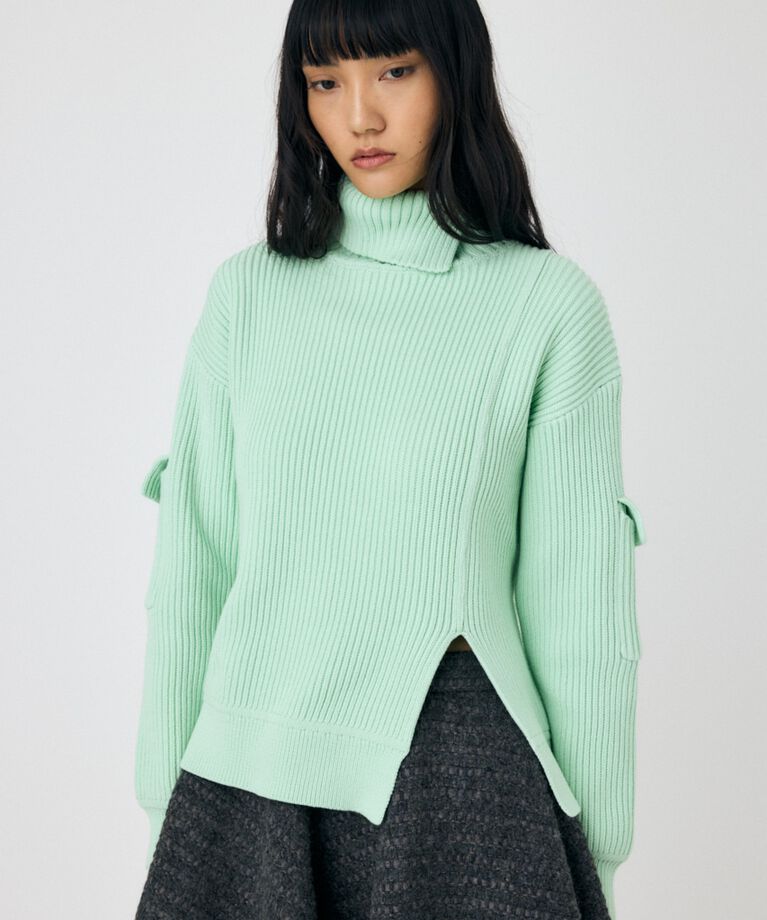 MOUSSY「SLIT ハイネックセーター」|ニット・セーター|MINT