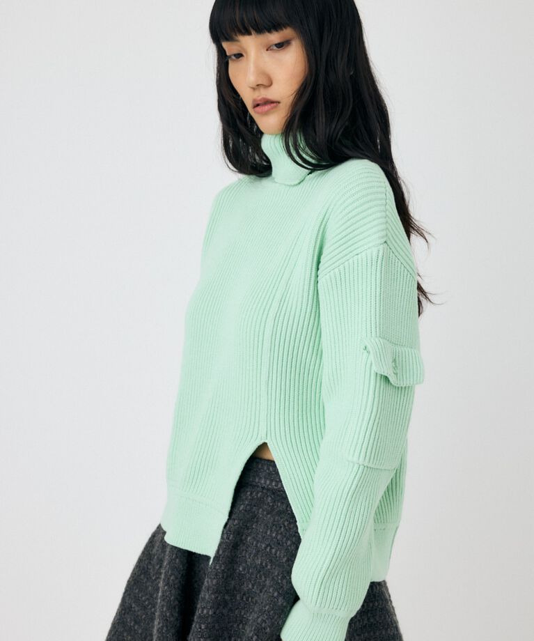 MOUSSY「SLIT ハイネックセーター」|ニット・セーター|