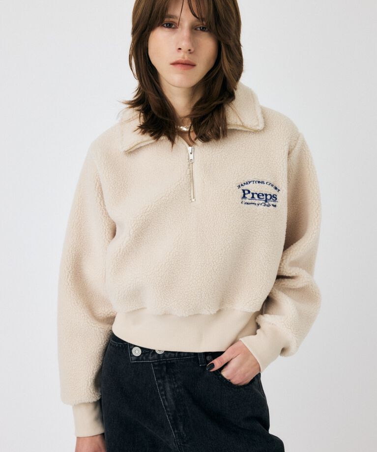 MOUSSY「HALF ZIP BOA プルオーバー」|パーカー|
