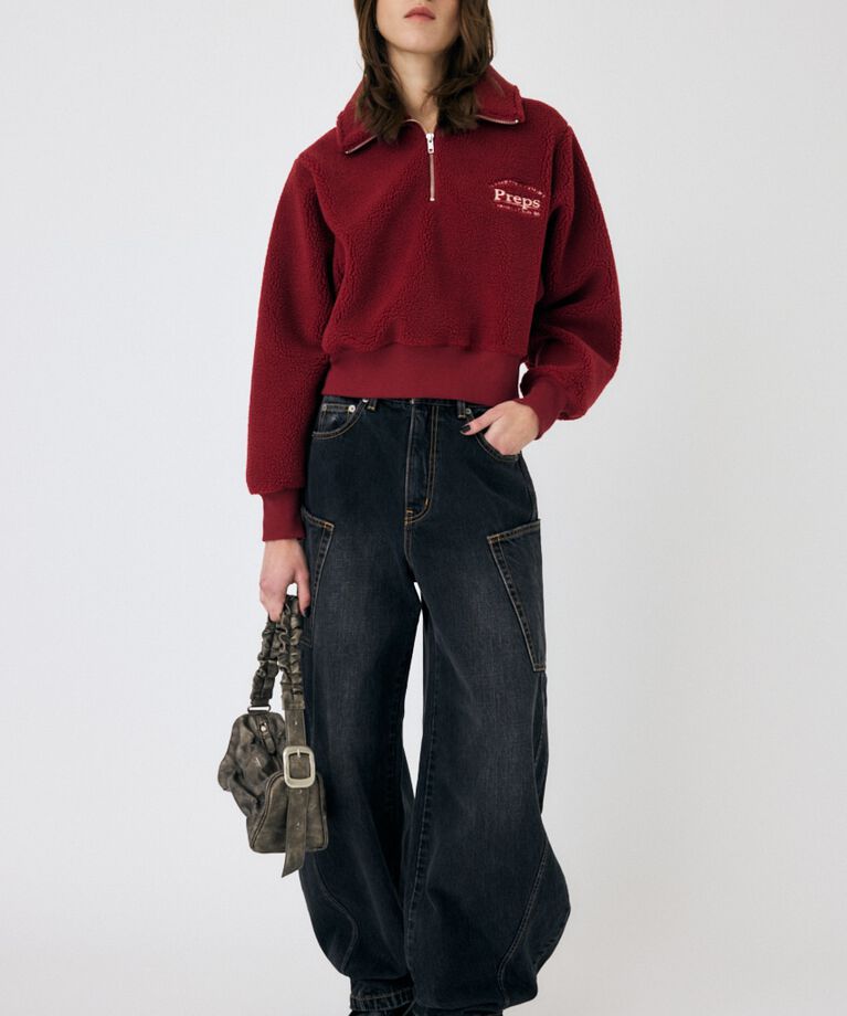 MOUSSY「HALF ZIP BOA プルオーバー」|パーカー|