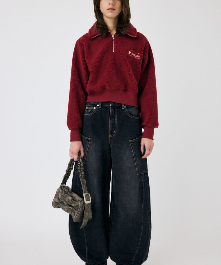 MOUSSY「HALF ZIP BOA プルオーバー」|パーカー|
