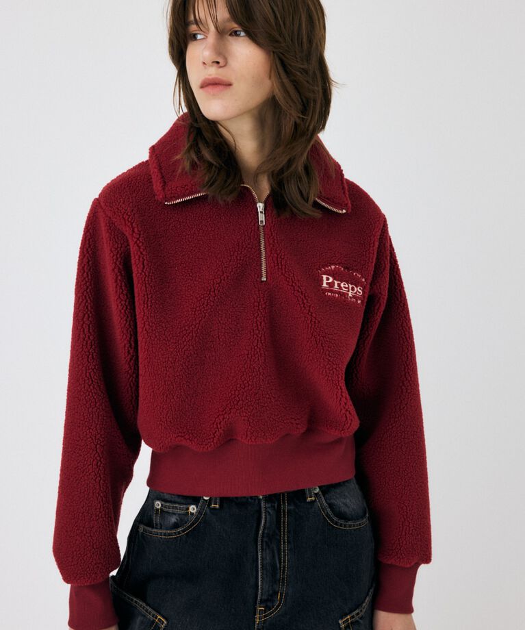 MOUSSY「HALF ZIP BOA プルオーバー」|パーカー|