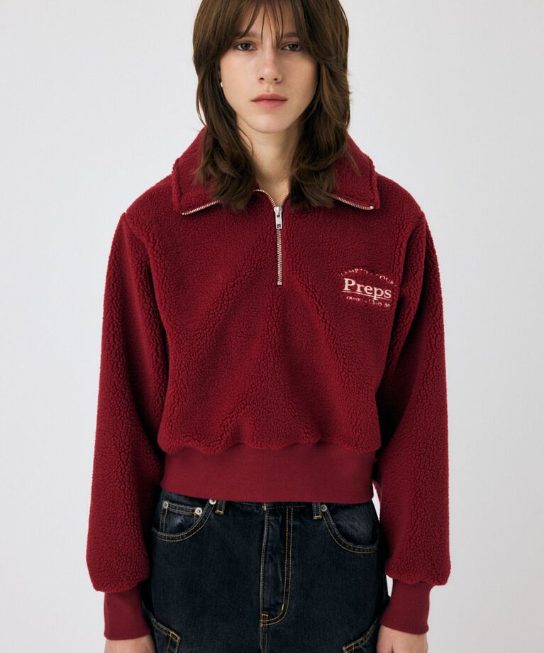 MOUSSY「HALF ZIP BOA プルオーバー」|パーカー|